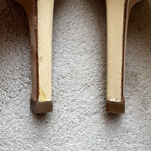 Di Sandro Bologna Neutral Tan Heeled Sandal EU 37.5 US 7-7.5 Italian Double Ring - Picture 12 of 16